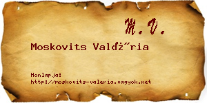 Moskovits Valéria névjegykártya